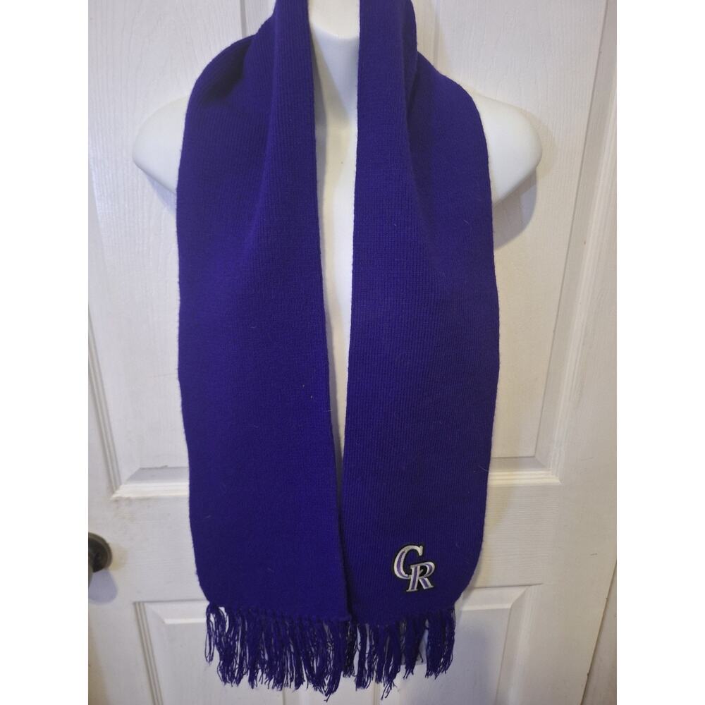 Colorado Rockies MLB Purple Scarf With Fringe Logo